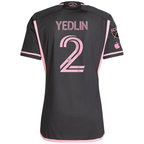 adidas Inter Miami Authentic DeAndre Yedlin Royal Caribbean Away Jersey w/ MLS + Apple TV Patches 23/24 (Black/Bliss Pink)