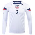 Nike United States Walker Zimmerman Home Long Sleeve Jersey 22/23 (White/Loyal Blue)