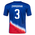 Nike Mens United States Walker Zimmerman Away Jersey 24/25 (Old Royal/Sport Red)